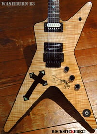 Image 4 of Dimebag Darrell guitar stickers Washburn D3 Southern Cross vinyl decal Pantera+ autograph FREE GIFT!