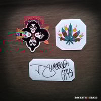 Image 2 of Dimebag Darrell Dean ML guitar stickers Pantera decal kiss band..THINK + vinyl autograph 