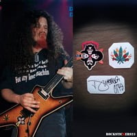 Image 1 of Dimebag Darrell Dean ML guitar stickers Pantera decal kiss band..THINK + vinyl autograph 