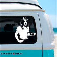 Image 1 of Malcolm Young vinyl portrait stickers guitar, car, laptop AC/DC without background decal RIP