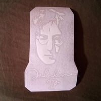 Image 2 of John Lennon stickers vinyl portrait + signature Autographs The Beatles guitar, car