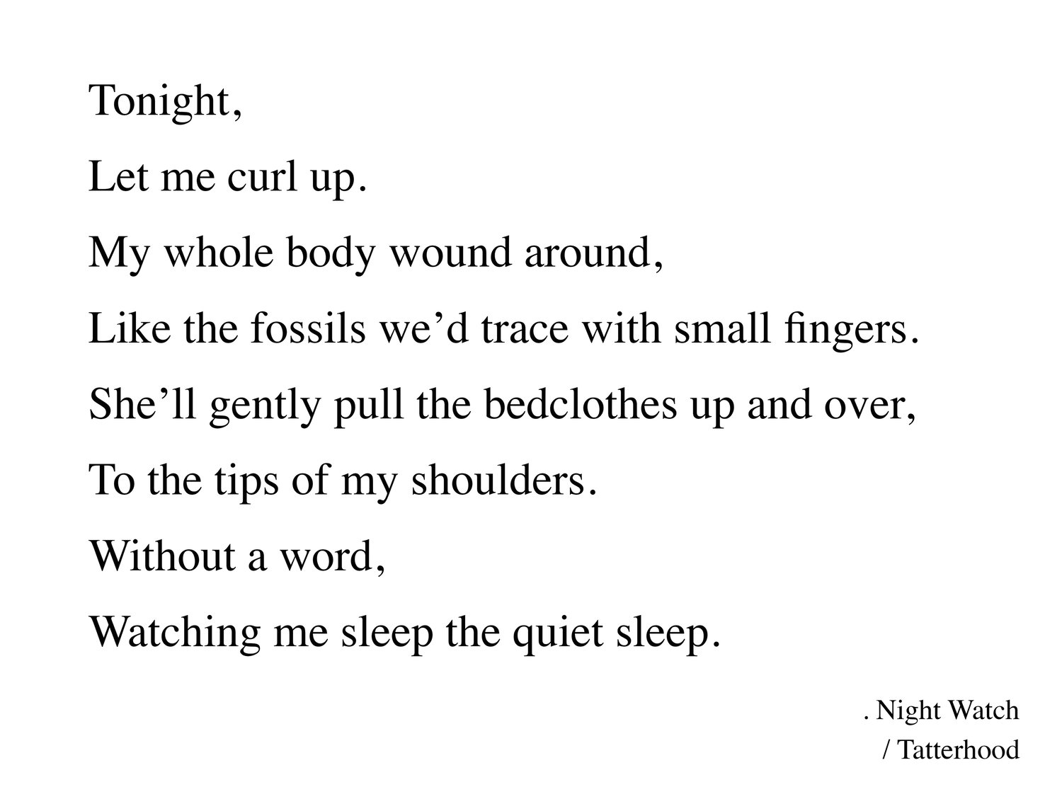 Image of Night Watch - a poem postcard by Tatterhood