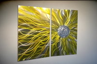 Image 1 of Solare Yellow - Abstract Metal Wall Art Contemporary Modern Decor