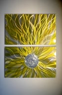 Solare Yellow - Abstract Metal Wall Art Contemporary Modern Decor