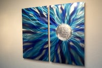 Image 1 of Solare Blue - Abstract Metal Wall Art Contemporary Modern Decor