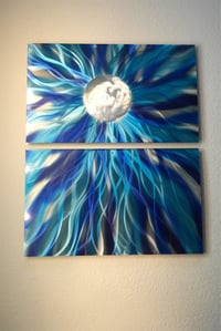 Image 3 of Solare Blue - Abstract Metal Wall Art Contemporary Modern Decor