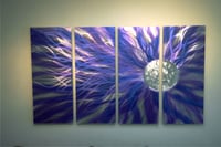 Image 3 of Solare Purple 36x63 - Abstract Metal Wall Art Contemporary Modern Decor