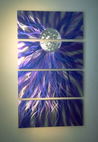 Image 5 of Solare Purple 36x63 - Abstract Metal Wall Art Contemporary Modern Decor