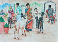 Women in a Goat Market