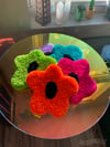 Neon, Blacklight Activated Flower Coasters