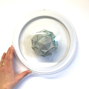Image of Large Polyhedral Form - Icosahedron and dodecahedron in turquoise and silver