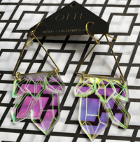 Image 4 of Iridescent 2D Crystal Earrings