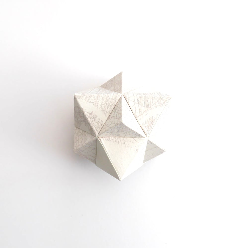 Image of Medium Polyhedral Form - Octahedron and Cube in pale blush