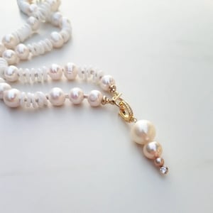 Shell & Pearl Helix Necklace with Clasp