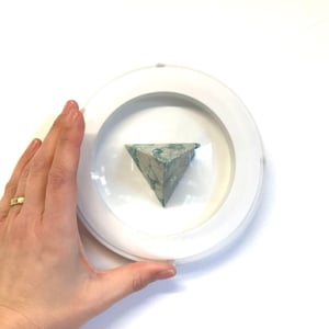 Image of Small Platonic Solid - Tetrahedron in turquoise and silver