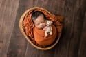 Burnt Orange Newborn Bonnet, Wrap & Layer Photography Prop Set