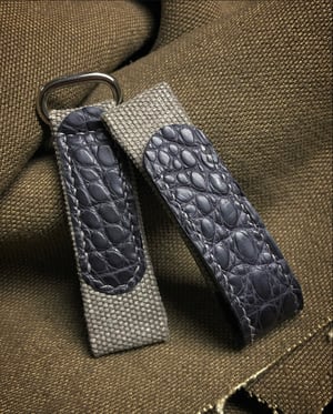 Image of Grey Alligator and Canvas Velcro Strap