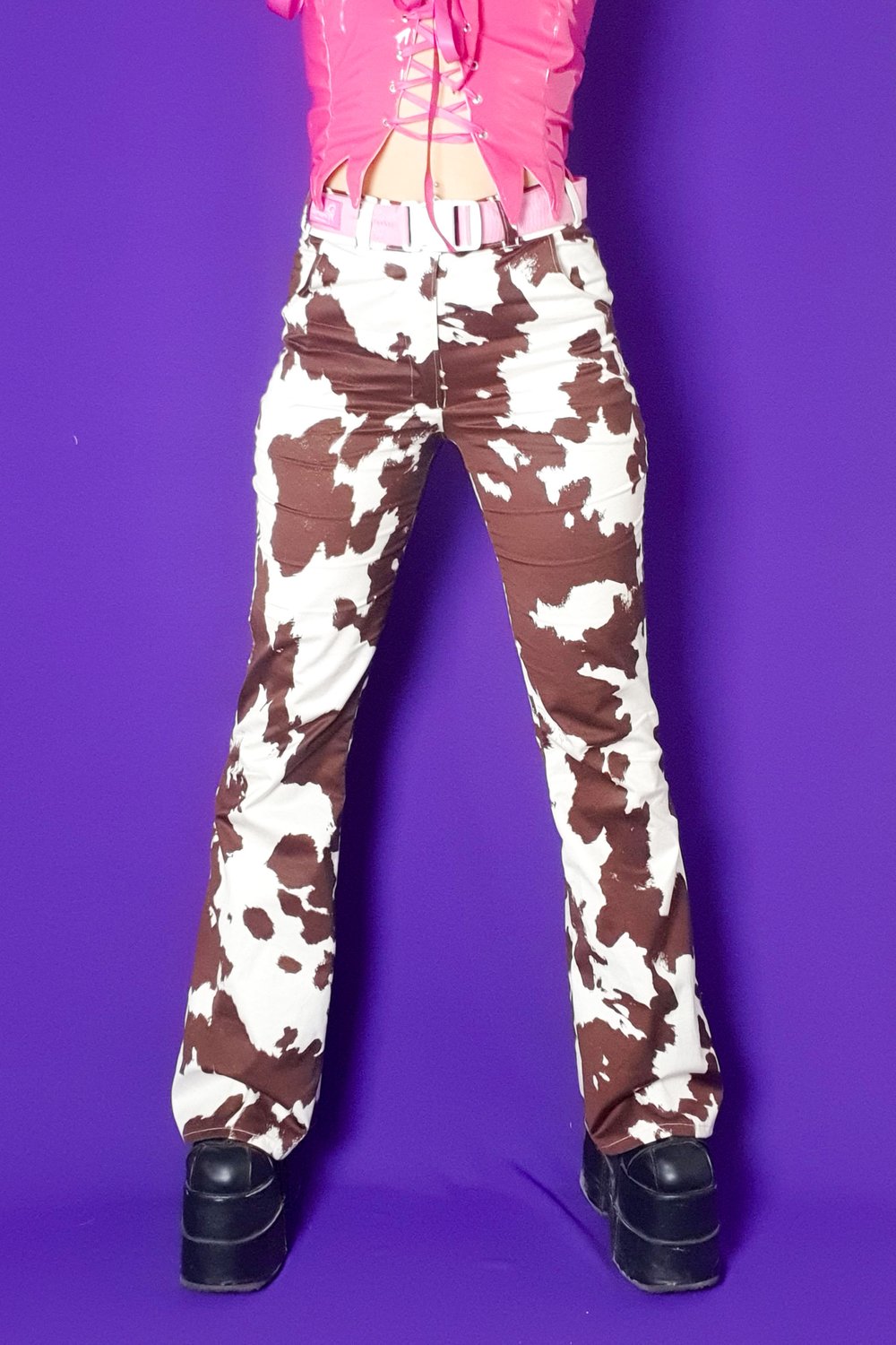 Image of Cow flared pants