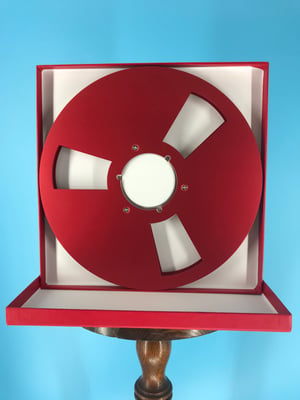 Image of Burlington Recording 1/4" x 12" Heavy Duty RED NAB Metal Reel in Red Box