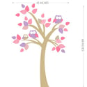 Tree with Owls Fabric Decal - Removable and Reusable