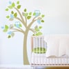 Tree with Owls Fabric Decal - Removable and Reusable