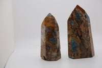 Image 1 of BLUE APATITE  in a  YELLOW JASPER MATRIX