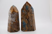 Image 3 of BLUE APATITE  in a  YELLOW JASPER MATRIX