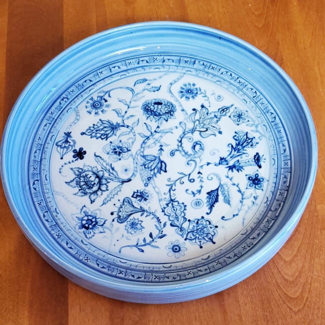 Cobalt Fleur Burst Porcelain Platter