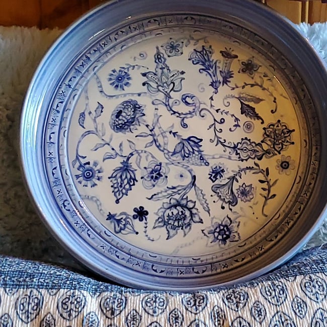 Cobalt Fleur Burst Porcelain Platter