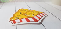 Image 2 of Cute Kawaii Red and White Stripe Golden Brown Chicken Nuggets Sticker