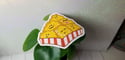 Cute Kawaii Red and White Stripe Golden Brown Chicken Nuggets Sticker