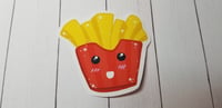 Image 2 of Cute Kawaii Yellow and Red Stripe Happy French Fries Sticker