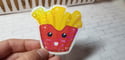 Cute Kawaii Yellow and Red Stripe Happy French Fries Sticker