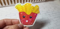 Image 4 of Cute Kawaii Yellow and Red Stripe Happy French Fries Sticker