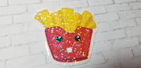 Image 5 of Cute Kawaii Yellow and Red Stripe Happy French Fries Sticker