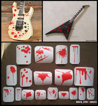 Image 1 of Guitar stickers blood red bloody streaks drops decal blots metal style Graphics set 18