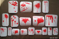 Image 2 of Guitar stickers blood red bloody streaks drops decal blots metal style Graphics set 18