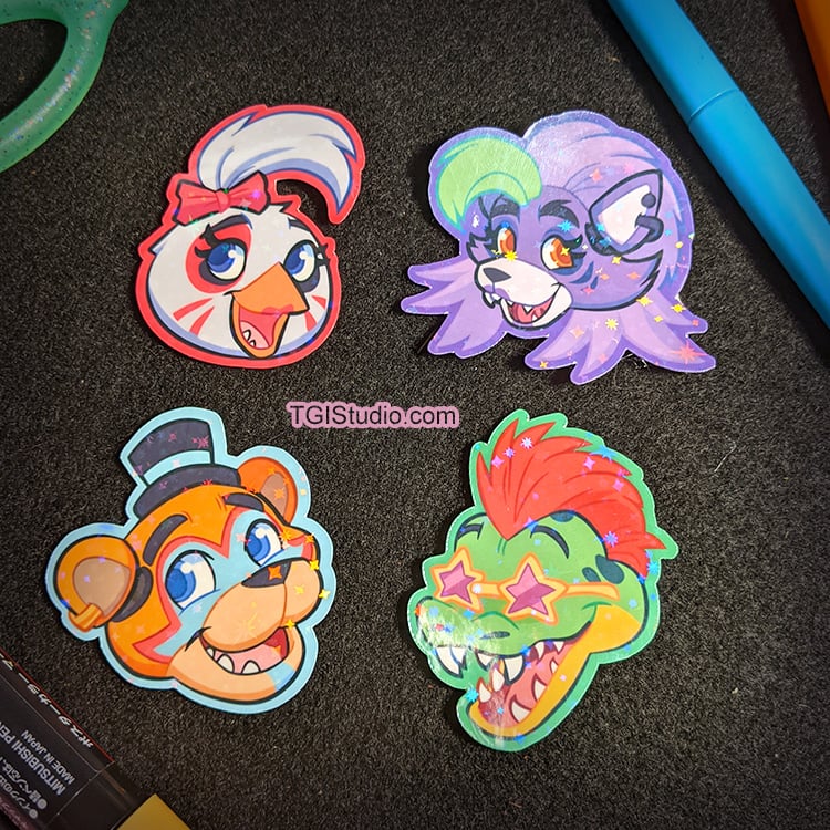 Sparkle Stickers - Pizza Friends!