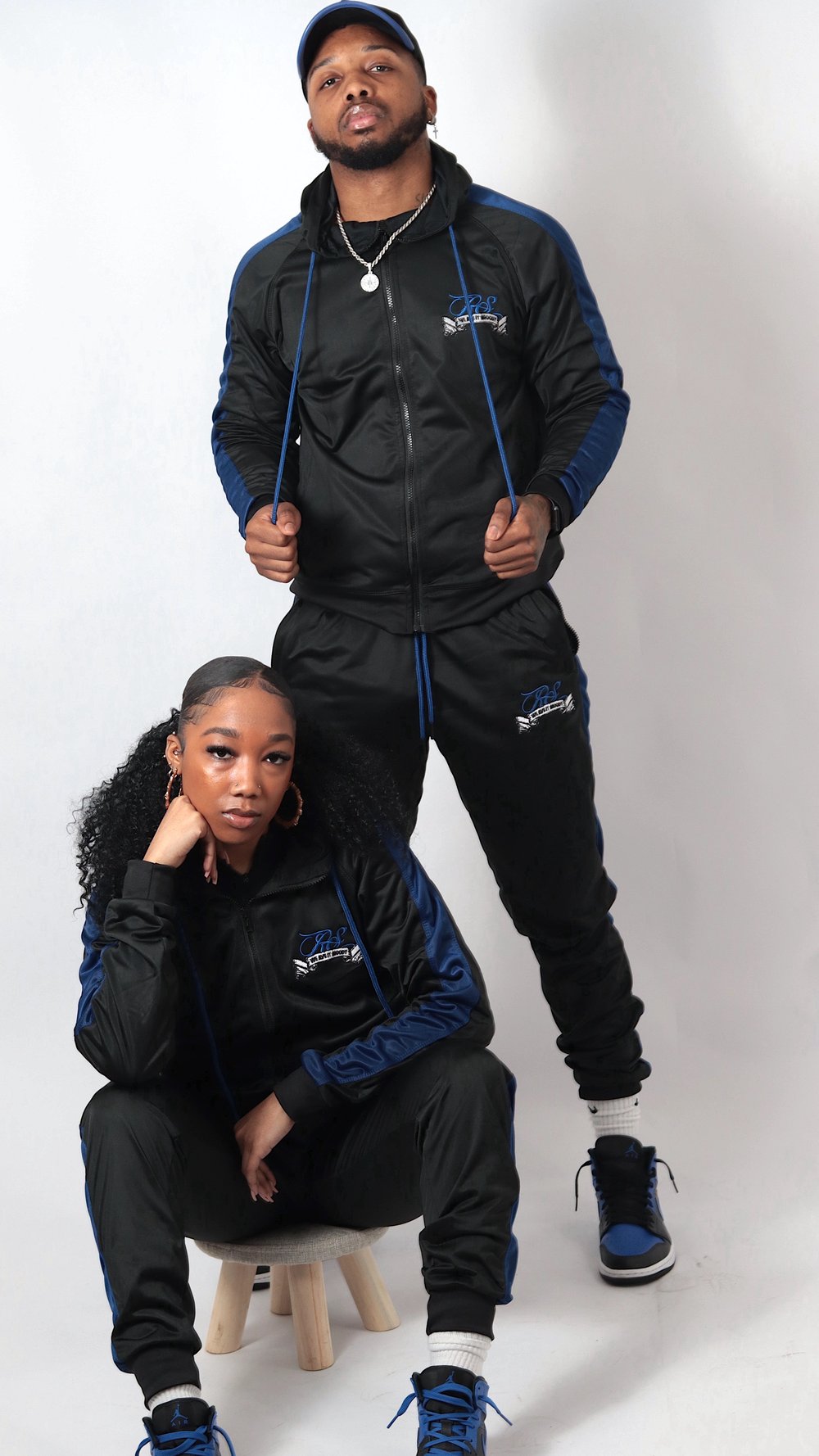Blueberry ZipTracksuit - Black/Blue