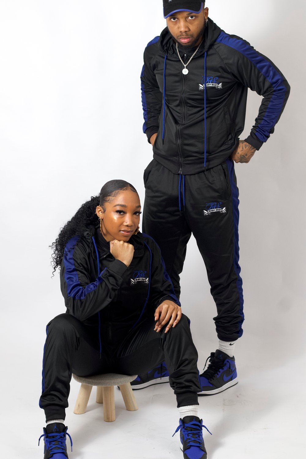Blueberry ZipTracksuit - Black/Blue