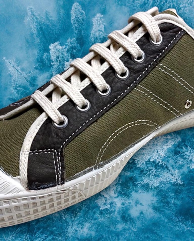 VEGANCRAFT canvas + leather trainer sneaker shoes made in Slovakia Image 2