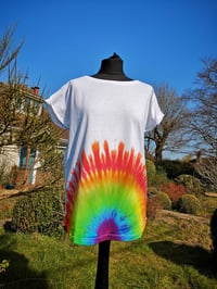 Image 2 of Adult rainbow on white T