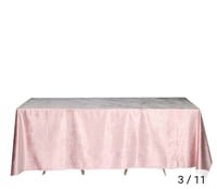 Image 1 of 90" x 132" Blush Pink  Velvet Rectangle Tablecloth