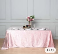 Image 2 of 90" x 132" Blush Pink  Velvet Rectangle Tablecloth
