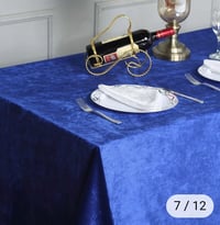 Image 4 of 90" x 132" Royal blue Velvet Rectangle Tablecloth