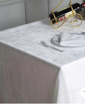 Image of 90"x132" White velvet Rectangular Tablecloth