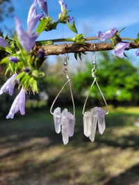 Image 2 of Lavender quartz earrings.