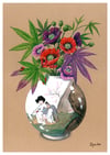 'Vase 1.5: poppy & weed' Print (DP340)