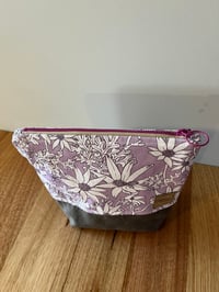 Image 2 of Fabric Zipper Pouch - Mauve Colours