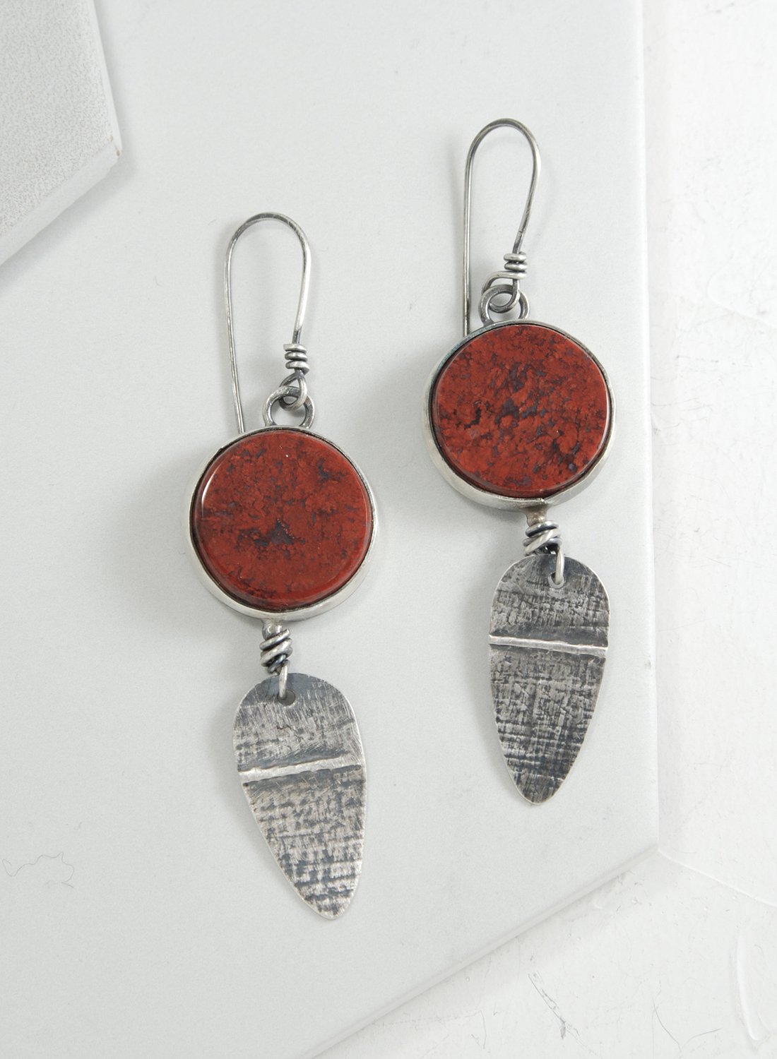 Image of Red Moss Agate Earrings